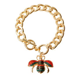 Polychromatic Rhinestone Bee Toggle Bracelet