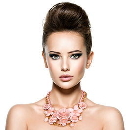 Blush Rose Chunky Collar Necklace Set