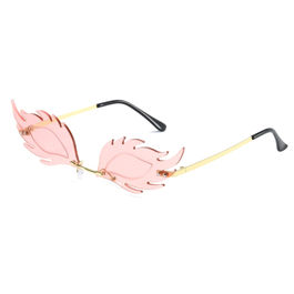 Pink Flames Rimless Sunglasses