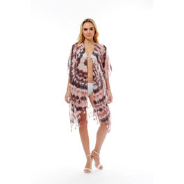 Black and Pink Tie Dye Beach Cover Up