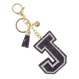 J Black Keychain Bag Charm