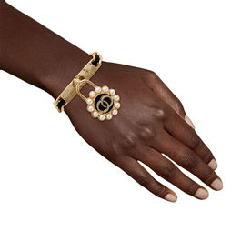 Black Gold Chain Lock Bracelet
