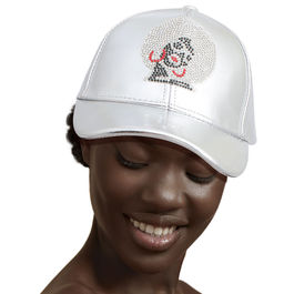 Silver Rhinestone Afro Woman Hat