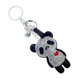 Black Sad Panda Keychain Bag Charm