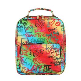 Multi Color Graffiti Trolley Sleeve Backpack