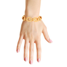 Twisted Oval Gold Metal Chain Bracelet