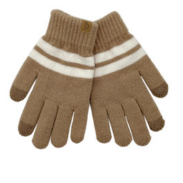 Camel Stripe Knit Touch Gloves