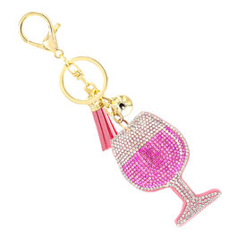 Pink Rose Keychain Bag Charm