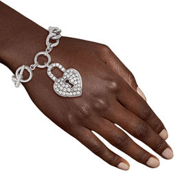 Silver Locked Heart Bracelet