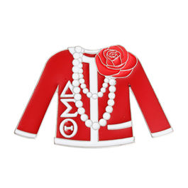 DST Red White Sweater Sorority Pin|2.15 x 3.25 inches