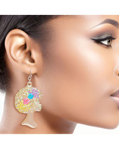 Dangle Multi Med Afro Butterfly Earrings for Women