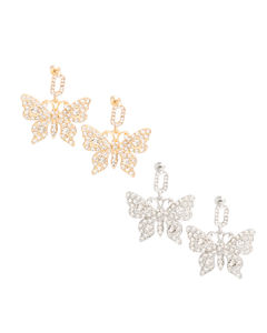 Dozen Pack Dangle Butterfly Earrings for Women
