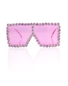 Sunglasses Diamond Purple Square Glasses for Women