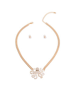 Gold Octopus Pendant Necklace