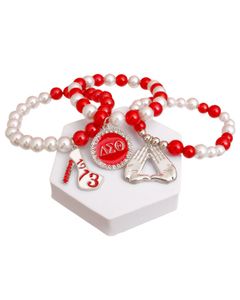 Radiate with Elegance: ΔΣΘ  DST Pearl Bracelet Set