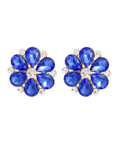 Stud Royal Blue Flower Small Stone Earrings Women