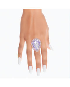 Cocktail Ring Lavender Glass Teardrop for Women