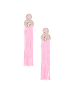 Tassel Pink Long Vintage Glam Earrings for Women