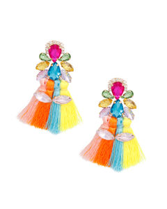 Tassel Multicolor Crystal Med Earrings for Women