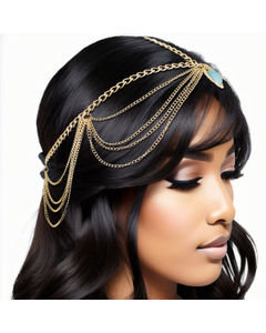 Gold and Turquoise Head Chain