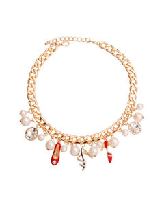 Gold Red Luxury Shoe Charm Necklace