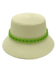 Green Chain Straw Bucket Hat