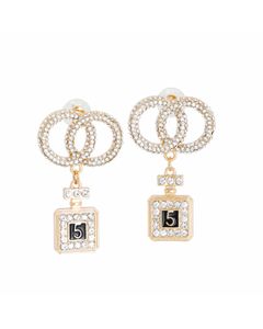 Gold Infinity Perfume Charm Earrings