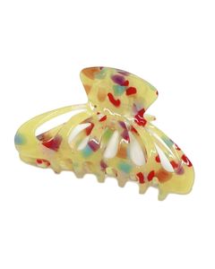 Yellow Marble Big Hair Claw Clip