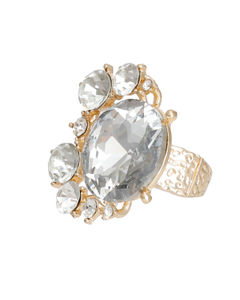 Gold Round Crystals Ring