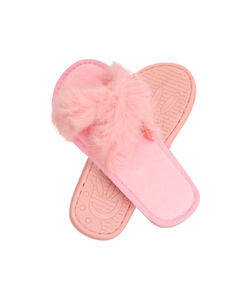 Size Medium Pink Fur Slippers