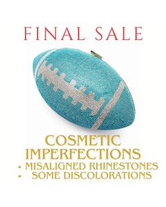 FINAL SALE Turquoise Bling Football Clutch