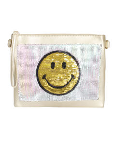 Gold Smile Sequin Clutch
