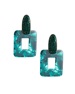 Green Marbled Stone Earrings