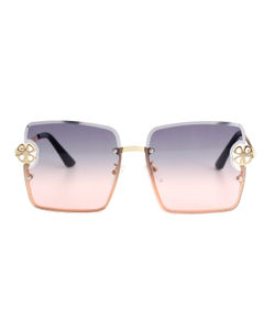 Gray Square Clover Sunglasses
