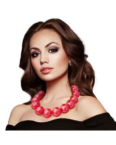 Red Bubble Gum Pearl Necklace