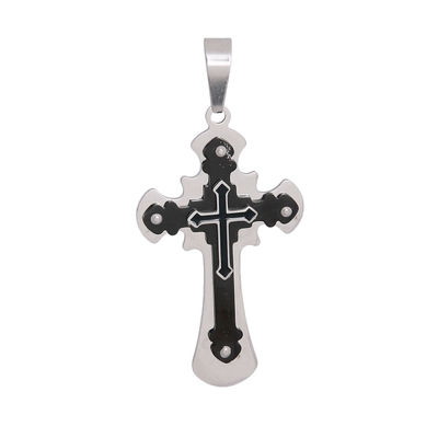 Black Stainless Steel Cross Pendant-thumnail