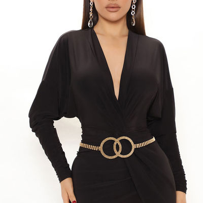 Gold Embellished Double Circle Chain Belt-thumnail