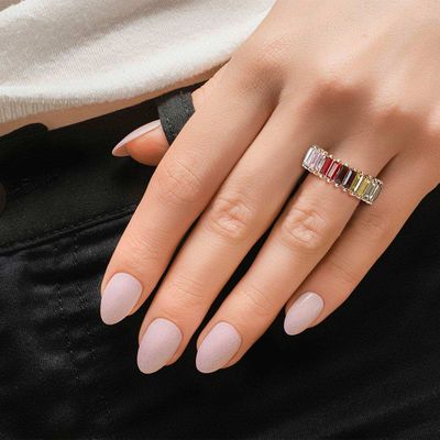 Size 8 Multi Color Slim Eternity Ring-thumnail