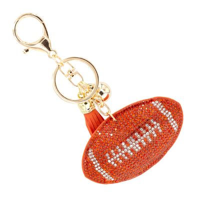 Orange Football Keychain Bag Charm-thumnail