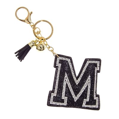 M Black Keychain Bag Charm-thumnail