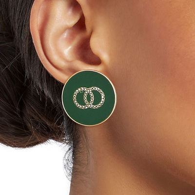 Green and Gold Designer Flat Studs-thumnail
