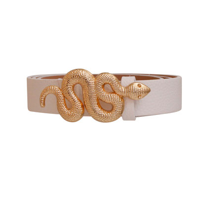 White and Gold Snake Designer Belt-thumnail