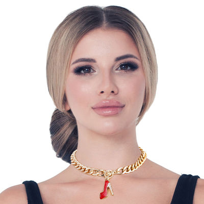 Red Boutique High Heel Necklace-thumnail