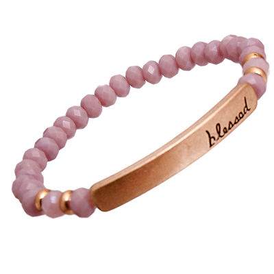 Blessed Lilac Glass Bead Bracelet-thumnail