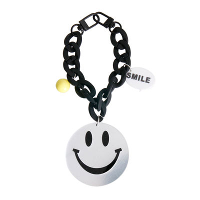 Silver Big Smile Keychain Bag Charm-thumnail