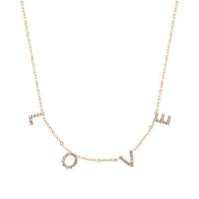 Gold LOVE Station Necklace-thumnail