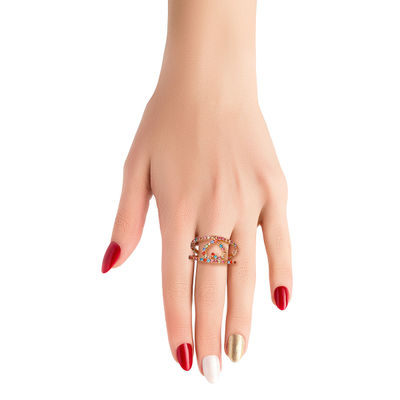 Multi Color 2 Line Heart Ring-thumnail