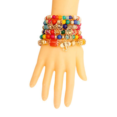 Bold Color Hamsa Charm Bracelets-thumnail