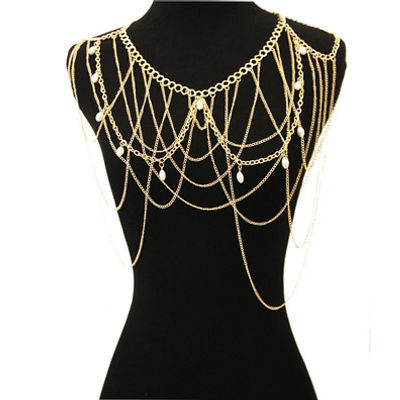 Gold and Pearl Shoulder Chain-thumnail