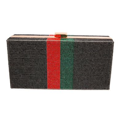 Black Red Green Stripe Hardcase Clutch-thumnail